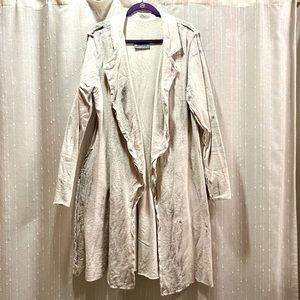 Cream Jacket with Gray Distressing